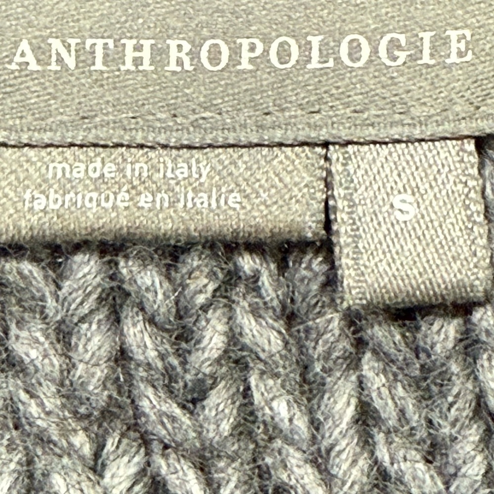 Anthropologie Grey Textured Wool Blend Knit Sweater Women’s Small - Picture 5 of 8